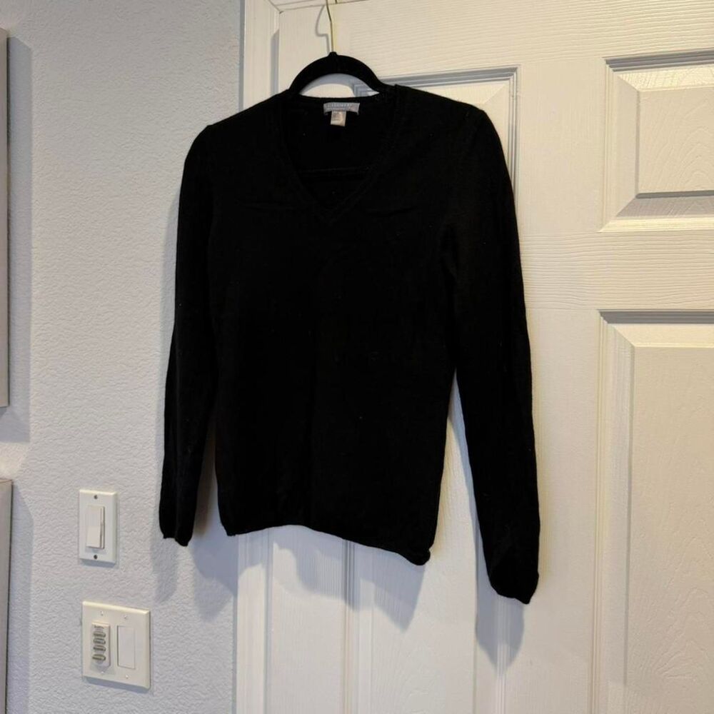 Charter-club Women's Black Cashmere Sweater V Neck S